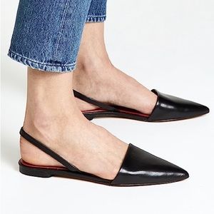 Diane von Furstenberg Koko Slingback Flat, Black, Size 11